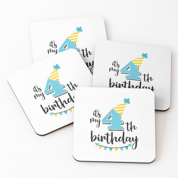 Item preview, 4th birthday 4 years of being awesome 4 years kid girl boy Off birthday Vacation Inspiration Joy Mood designed and sold by DesignByHeartUK.