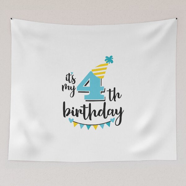 Item preview, 4th birthday 4 years of being awesome 4 years kid girl boy Off birthday Vacation Inspiration Joy Mood designed and sold by DesignByHeartUK.
