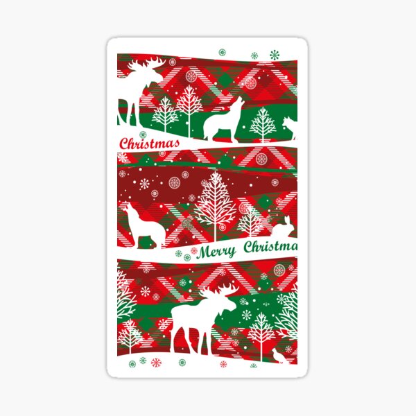 Merry Christmas Pattern Motif Sticker