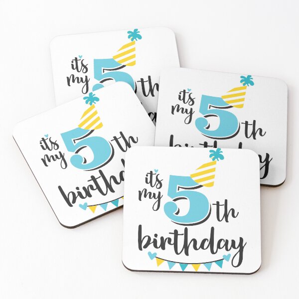 Item preview, 5th birthday 5 years of being awesome 5 years kid girl boy Off birthday Vacation Inspiration Joy Mood designed and sold by DesignByHeartUK.
