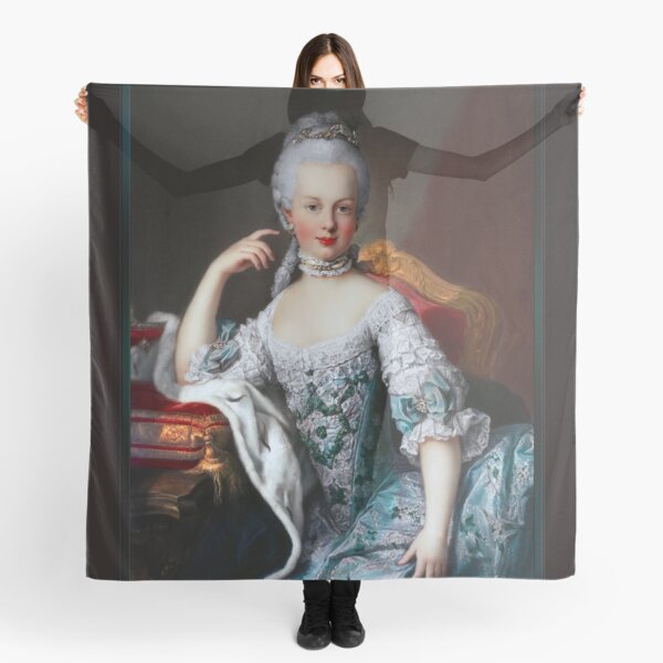 Portrait Of Marie Antoinette of Austria by Martin van Meytens Old Masters Xzendor7 Classical Art Reproductions Scarf