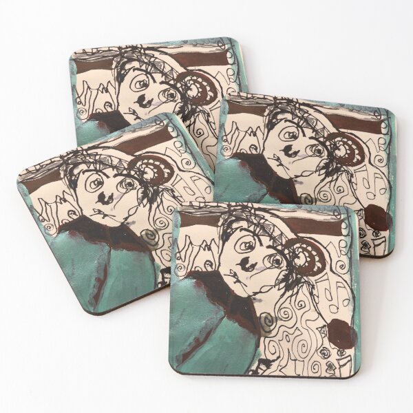 Item preview, Self portrait in turquoise. designed and sold by Kattrend.