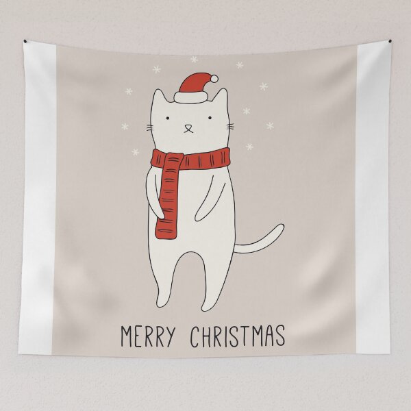 Item preview, Merry Christmas, cat doodles Xmas, holiday greet designed and sold by Pointit.