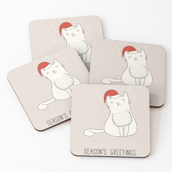 Item preview, CAT season's greeting, Merry Christmas, cat doodles Xmas, holiday greet designed and sold by Pointit.
