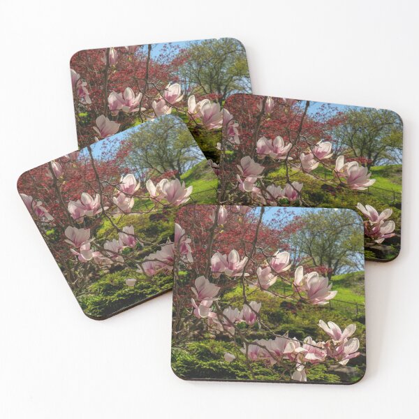 Item preview, Pink Magnolia and Red Japanese Maple designed and sold by wildvalecreate.
