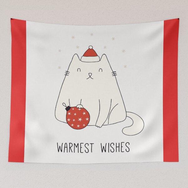 Item preview, CAT warmest wishes, Merry Christmas, cat doodles Xmas, holiday greet designed and sold by Pointit.