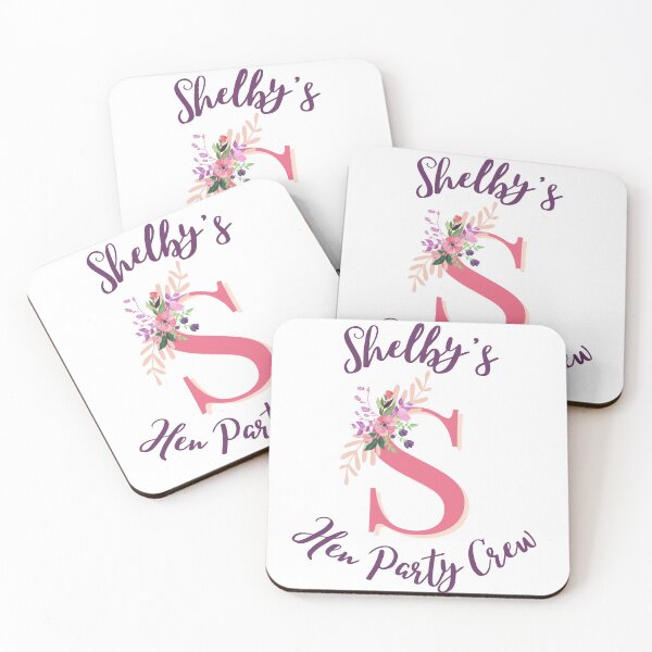 Item preview, Shelby Personalized Hen Party Crew Floral Initial Design designed and sold by Partypumpkin.
