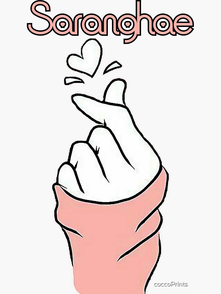 Korean Finger Heart BTS K-Pop Bumper Sticker - 5 Inch Vinyl Decal For Cars & Laptops