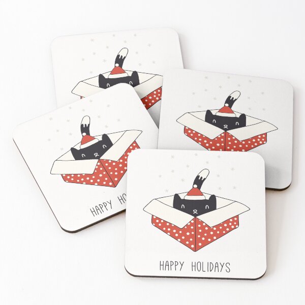 Item preview, cat gift, happy holidays, cat doodles Xmas, holiday greet designed and sold by Pointit.