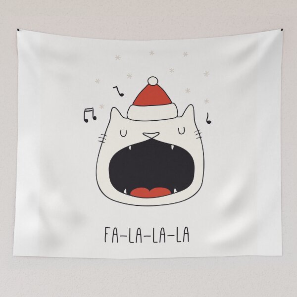 Item preview, Cat singing Merry Christmas, cat doodles Xmas, holiday music greet  designed and sold by Pointit.