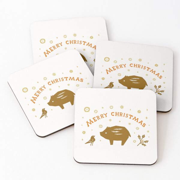 Item preview, Merry Christmas Piglet - Gold designed and sold by Huge Potato.