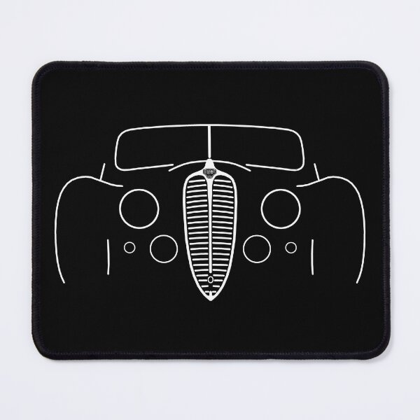 Item preview, Delahaye 135 1940s classic car white outline graphic designed and sold by soitwouldseem.