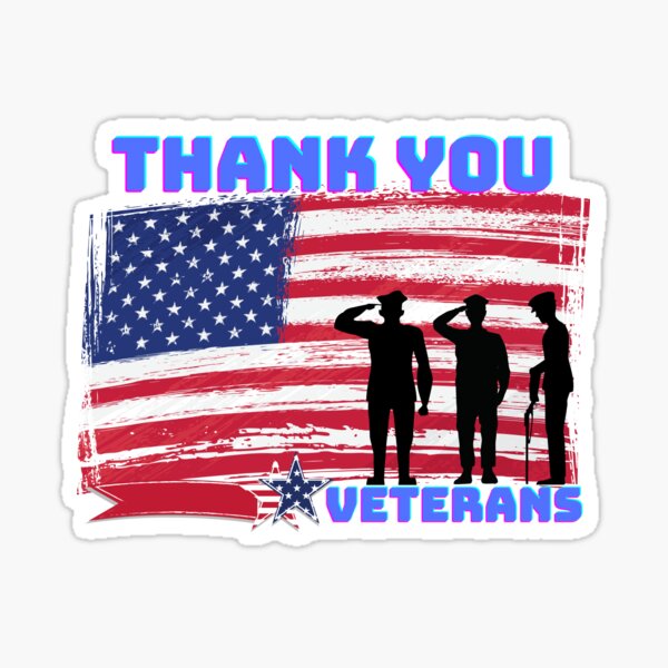 "Thank You Veterans Day American Flag" Sticker For Sale By Mesta-shop ...