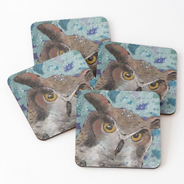 Item preview, Lovely owl in blue and green  designed and sold by Kreajuut.