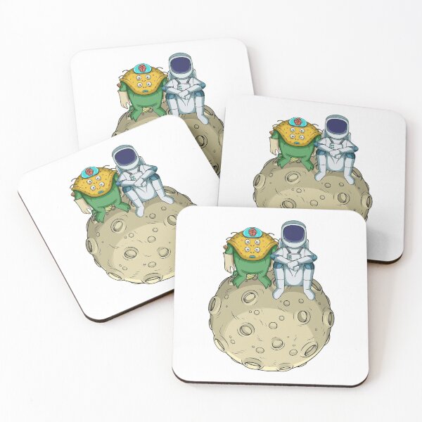 Item preview, Astronaut sitting together with alien on the moon designed and sold by kanvasdesign.