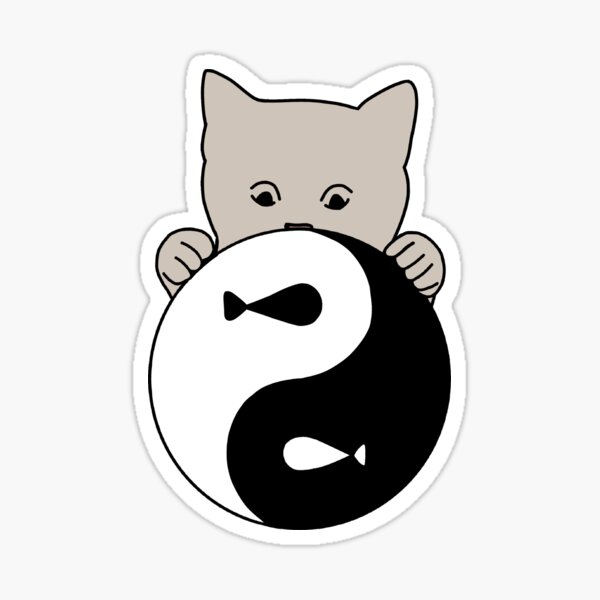 Vista previa del artículo con la obra «ying yang que significa amor gato», diseñado y vendido por Sevval123.