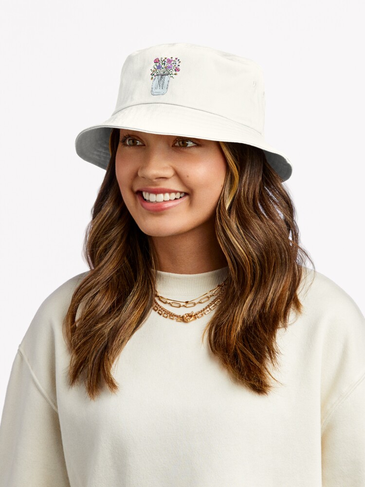 Thumbnail 5 von 6, Bucket Hat, Einmachglas mit Blumen designt und verkauft von mlleruta.