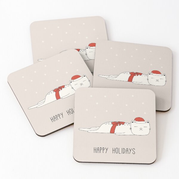 Item preview, sleeping cat, happy holidays, cat doodles Xmas, holiday greet designed and sold by Pointit.