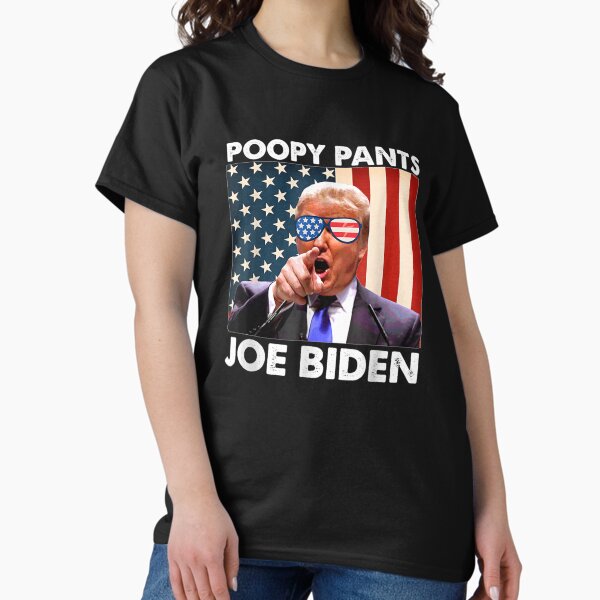 Vista previa del artículo con la obra «Poopy Pants Joe Trump Anti Joe Biden Bandera Estadounidense», diseñado y vendido por Delores Kinder.
