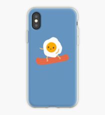 Funny Egg and Bacon Snowboarder iPhone Case