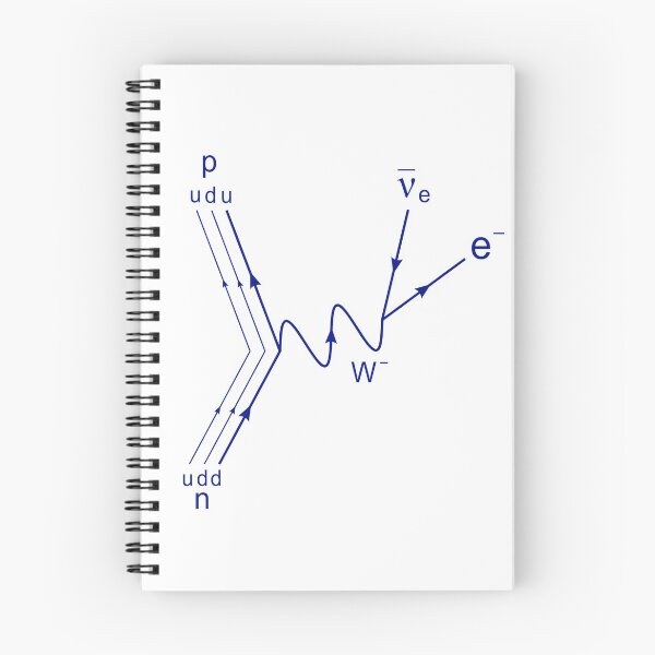 Item preview, Feynman diagram, proton neutron scattering beta decay designed and sold by NoetherSym.