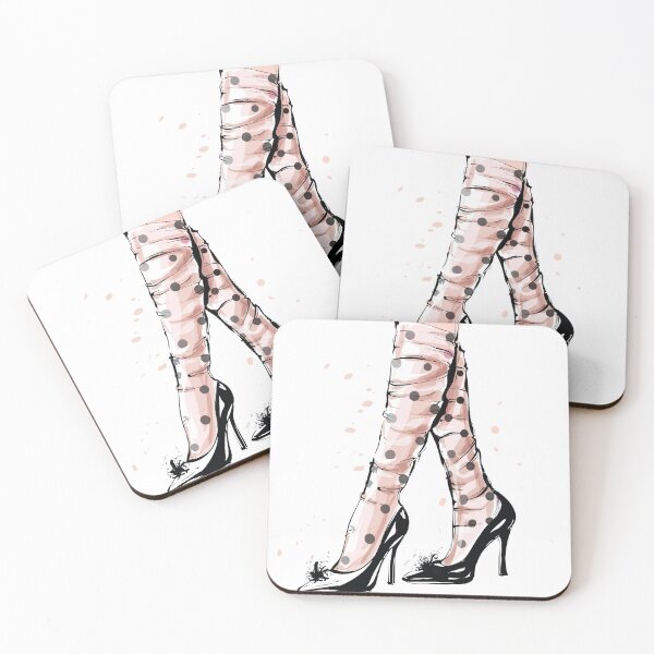 Item preview, Polkadot Stocking and High Heels Fashion Drawing  designed and sold by Dollfacedesign.