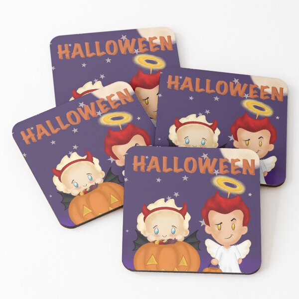 Item preview, Happy Halloween - Angel and Demon designed and sold by acsalva.