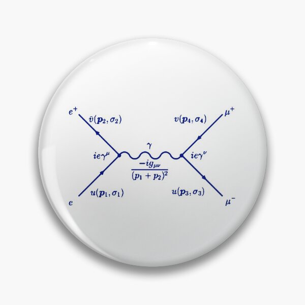 Item preview, Feynman diagram electron positron pair annihilation blue designed and sold by NoetherSym.