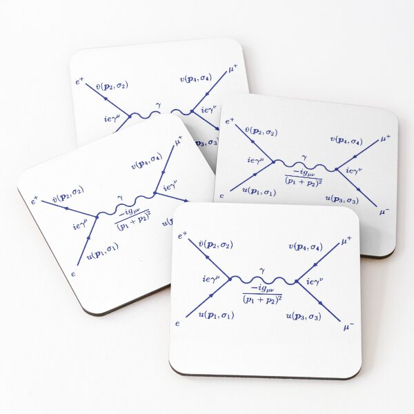 Item preview, Feynman diagram electron positron pair annihilation blue designed and sold by NoetherSym.