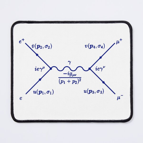 Item preview, Feynman diagram electron positron pair annihilation blue designed and sold by NoetherSym.