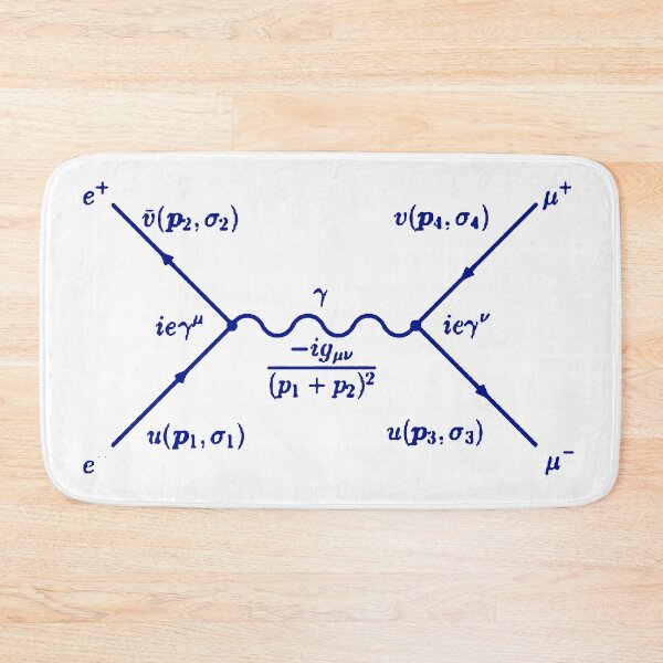 Item preview, Feynman diagram electron positron pair annihilation blue designed and sold by NoetherSym.