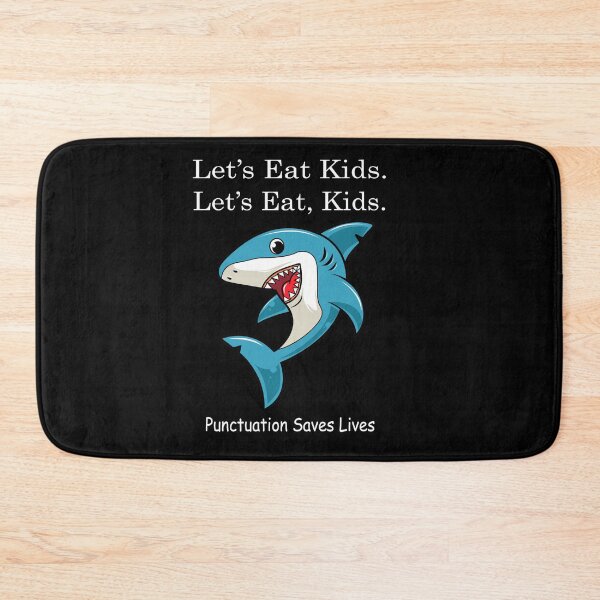 Item preview, Funny Let's Eat Kids Punctuation Saves Lives SharkThanksgiving Christmas designed and sold by sichaz.
