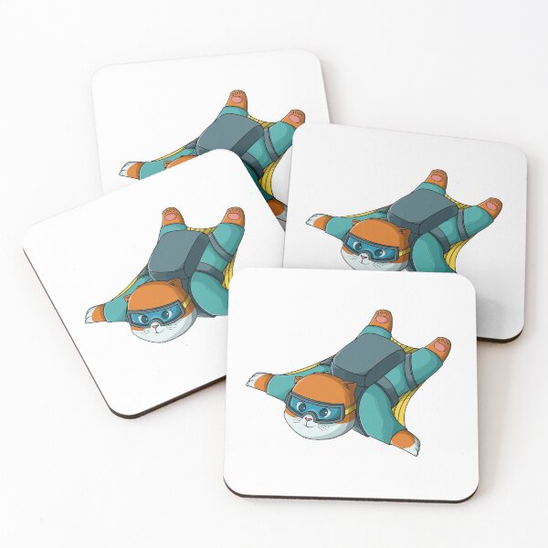 Item preview, Cute cat flying with wingsuit designed and sold by kanvasdesign.