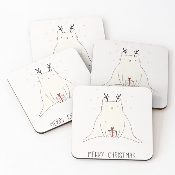 Item preview, deer cat, marry christmas, cat warmest wishes, cat season's greeting, Merry Christmas, cat doodles Xmas, holiday greet designed and sold by Pointit.