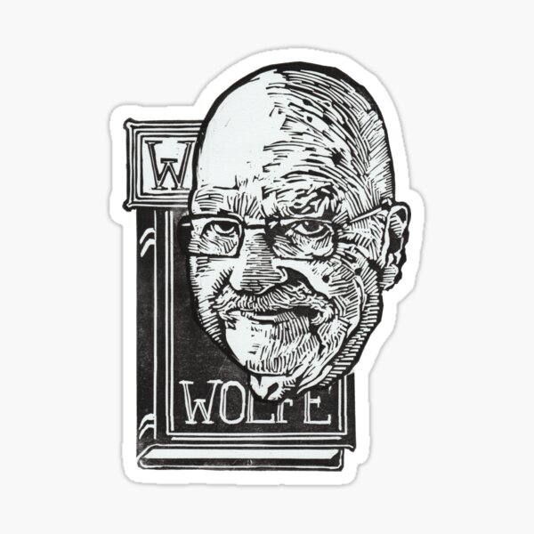 W is for Wolfe - Gene Wolfe book portrait Sticker