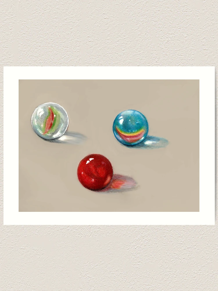 Three Marbles, Color Pencil Drawing iPad Case & Skin for Sale by