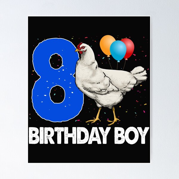 Item preview, Birthday Boy 8 Hen designed and sold by Bendthetrend.