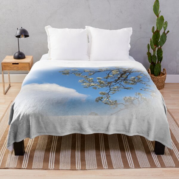Item preview, Cherry Tree Blossoms Branch Against Blue Sky and Clouds designed and sold by JariHawk.