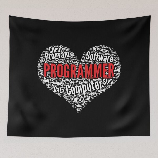 Item preview, Programmer Heart Shape Word Cloud Design Coding product designed and sold by theodoros20.