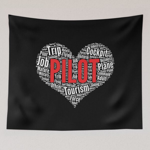 Item preview, Pilot Heart Shape Word Cloud product designed and sold by theodoros20.