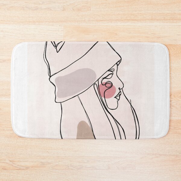 Item preview, Female With Beanie Aesthetic One Line Art Simple Drawing | Abstract Artwork designed and sold by JooArtPrints  ★★★★★.