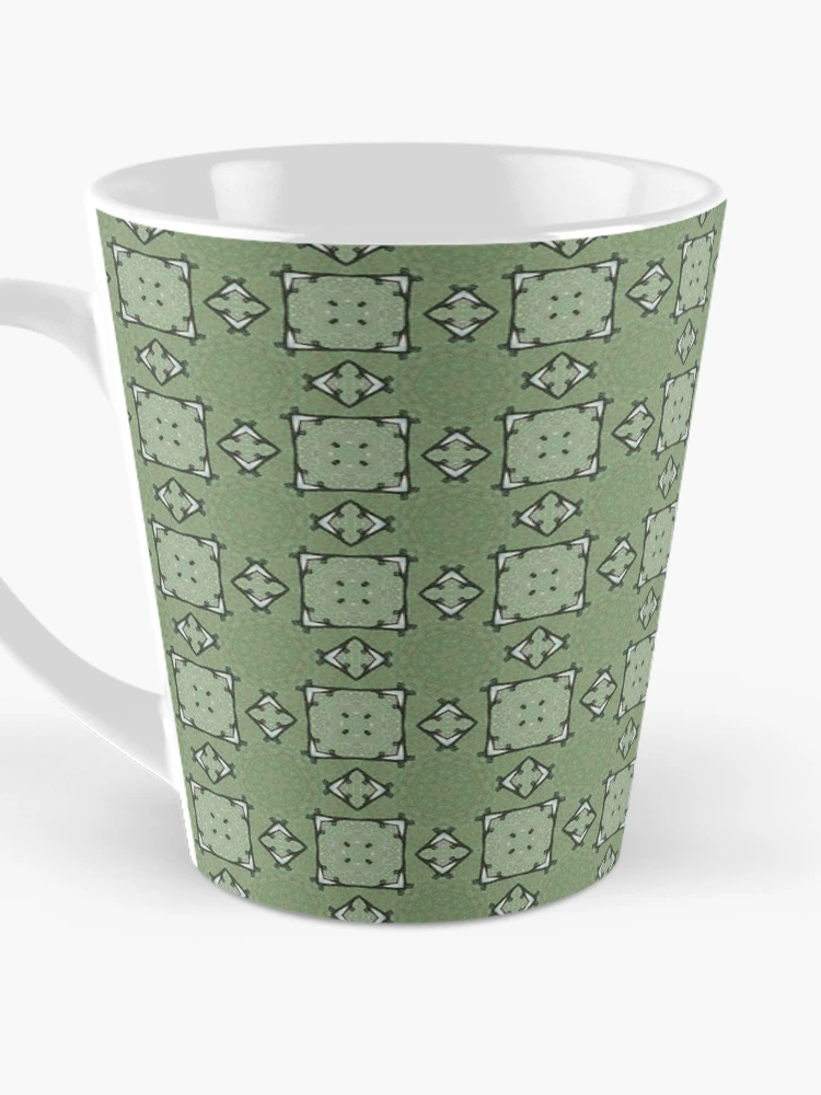 Thumbnail 3 of 4, Coffee Mug, Moss Green Abstract Geometric Pattern designed and sold by TLSDesigns.