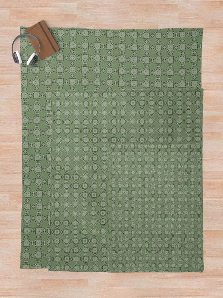 Thumbnail 5 of 6, Throw Blanket, Moss Green Abstract Geometric Pattern designed and sold by TLSDesigns.
