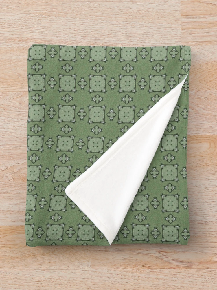 Thumbnail 3 of 6, Throw Blanket, Moss Green Abstract Geometric Pattern designed and sold by TLSDesigns.