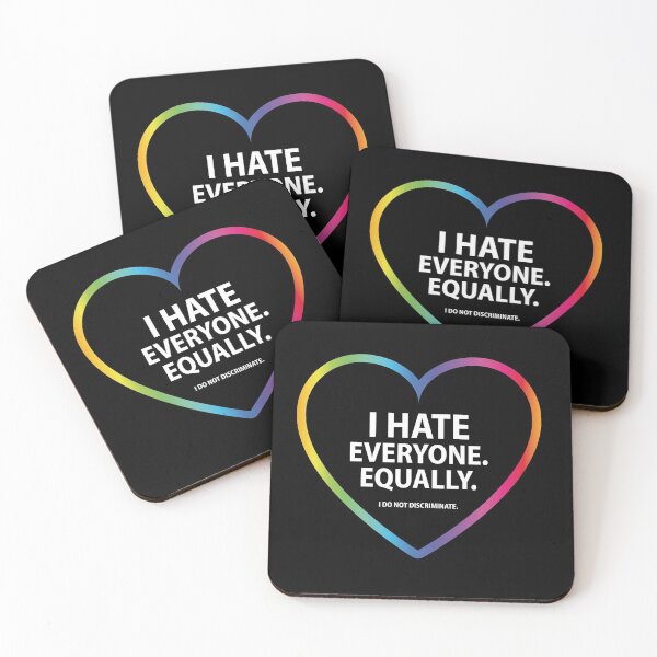 Item preview, I hate everyone equally rainbow heart - no discrimination! designed and sold by Weirdolight.