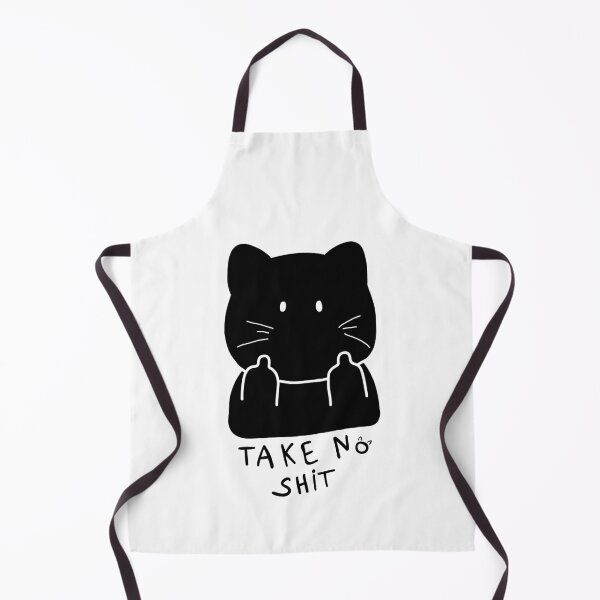 Item preview, funny minimalist middle finger cat - take no shit designed and sold by Cool Stuff Galore.
