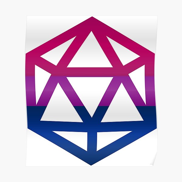 Bisexual Pride Flag D20 Poster For Sale By Novotnydesigns Redbubble