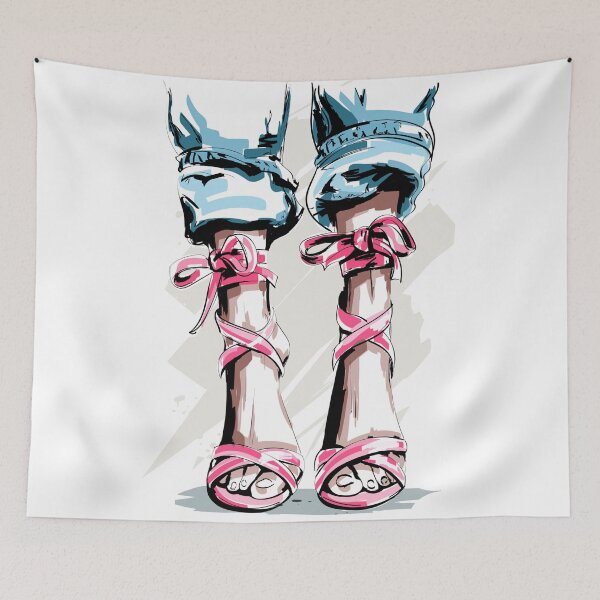 Item preview, Pink High Heels Fashion Drawing  designed and sold by Dollfacedesign.