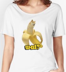 Doge banana dog shibe shiba inus wat? Women's Relaxed Fit T-Shirt