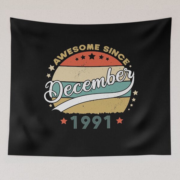Item preview,  Awesome Since December 1991 Birthday Retro Sunset Vintage designed and sold by Ismaibeen.